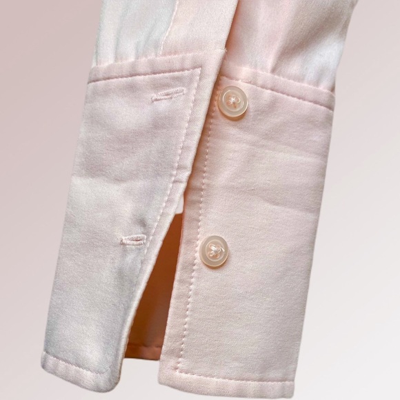 EXPRESS Pale Pink Fitted Blouse Cuffs Long Sleeves - Picture 6 of 8